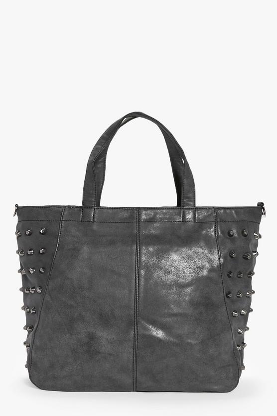 Lily Black Stud Detail Day Bag